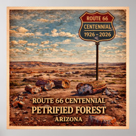Póster Ruta 66 Bosque Petrificado Arizona
