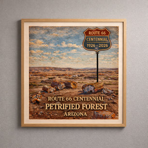 Póster Ruta 66 Bosque Petrificado Arizona