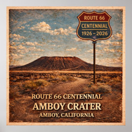 Póster Ruta 66 Cráter Amboy California
