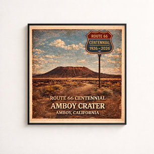 Póster Ruta 66 Cráter Amboy California