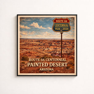 Póster Ruta 66 Desierto Pintado Arizona  