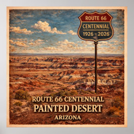 Póster Ruta 66 Desierto Pintado Arizona