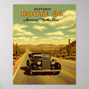 Póster Ruta 66 El camino principal de Estados Unidos