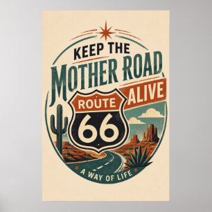 Póster Ruta 66 Madre Viva