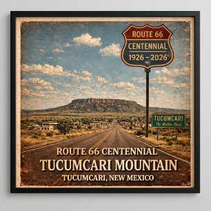 Póster Ruta 66 Montaña Tucumcari Nuevo México