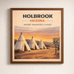 Póster Ruta 66 Patrimonio del Desierto de Holbrook
