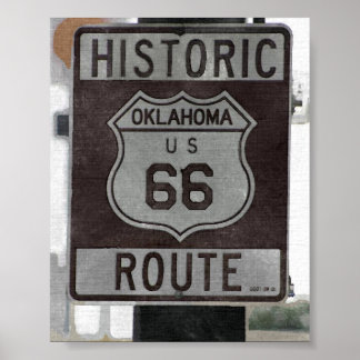 Póster Ruta 66 Poster de Rótulo de Oklahoma