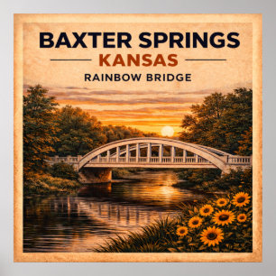 Póster Ruta 66 Puente Arcoíris Baxter Springs