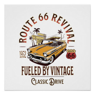 PÓSTER RUTA 66 REVIVENCIA - COMBUSTIBLE POR VINTAGE - AIR
