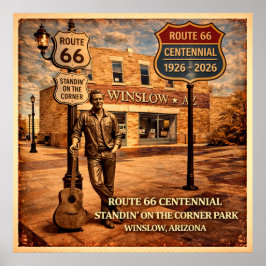 Póster Ruta 66 Winslow Arizona De pie