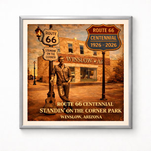 Póster Ruta 66 Winslow Arizona De pie