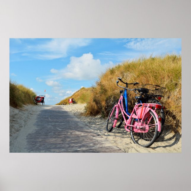 Póster Ruta A La Playa Con Bicicletas | Norderney, Aleman (Frente)