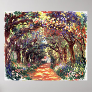 Póster Ruta bajo el Rosa Trellises Giverny