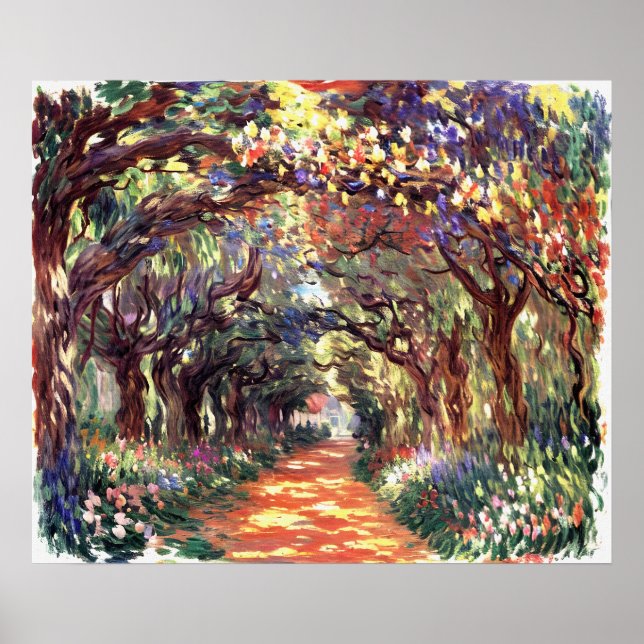 Póster Ruta bajo el Rosa Trellises Giverny (Frente)