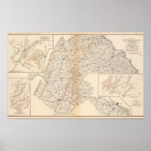 Póster Ruta, campaña de Gettysburg