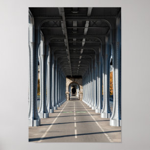 Póster Ruta ciclista en el pont Bir-Hakeim - París, Franc