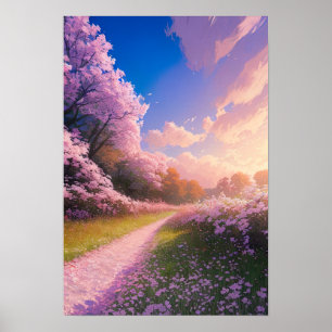 Póster Ruta cubierta por Sakura