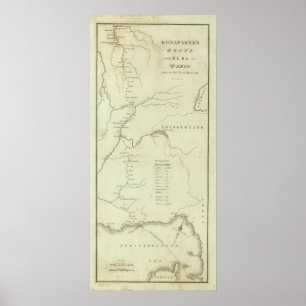Póster Ruta de Bonaparte de Elba a París
