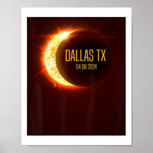 Póster Ruta De Dallas Tx 4.8.24 Ecli Solar Total