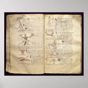 Póster Ruta de la luna a través de las constelaciones