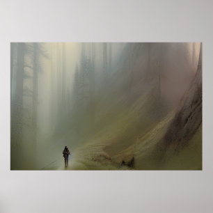 Póster Ruta de la montaña - Pintura colorida