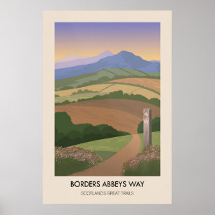 Póster Ruta de las Abadías Fronterizas Cartel de Grandes
