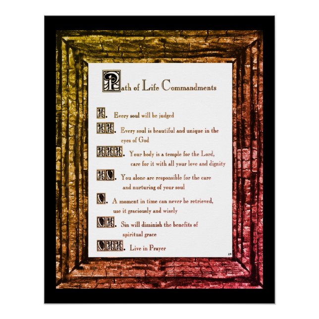 Póster Ruta de los mandamientos de vida (Anverso)