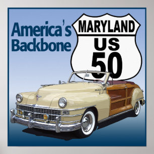 Póster Ruta de Maryland US 50