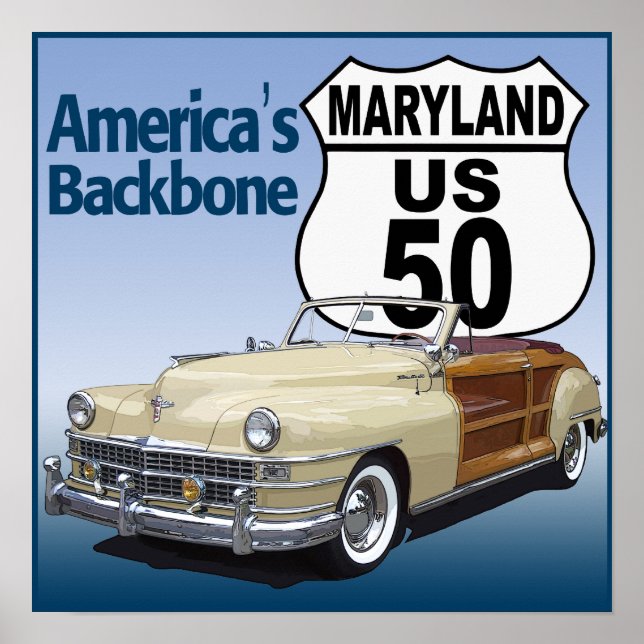 Póster Ruta de Maryland US 50 (Frente)