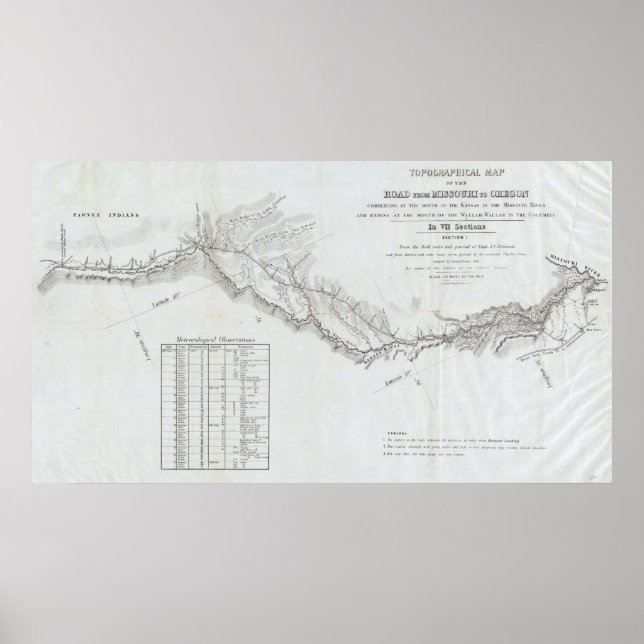 Póster Ruta de Misuri a Oregón 4 (Frente)