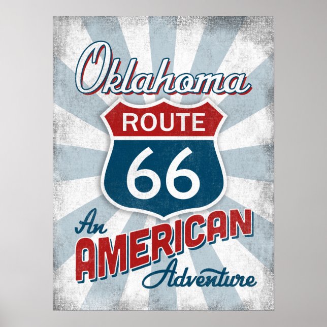 Póster Ruta de Oklahoma 66 América de la época (Frente)