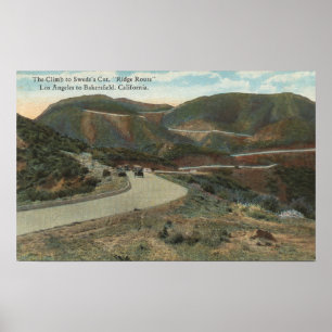 Póster Ruta de Ridge al corte y a Bakersfield sueco