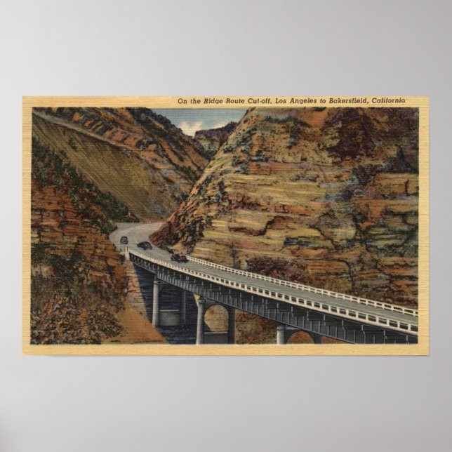 Póster Ruta de Ridge cortada, yendo a Bakersfield (Frente)