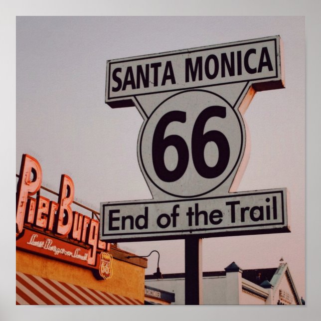 Póster Ruta de Santa Mónica 66 California (Frente)