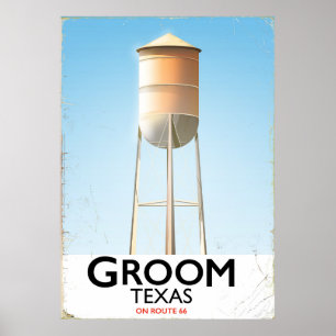 Póster Ruta de Texas 66 Americana de Groom
