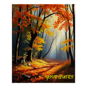 Póster Ruta del Bosque del Otoño Dorado