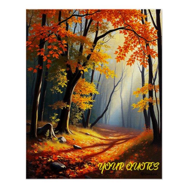 Póster Ruta del Bosque del Otoño Dorado (Anverso)