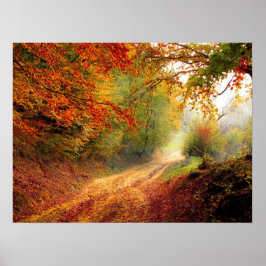 Póster Ruta del bosque otoñal
