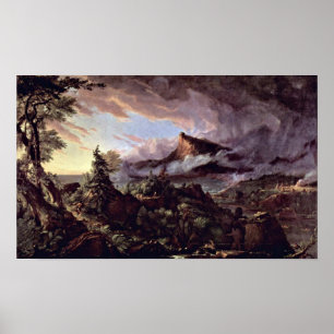 Póster Ruta del imperio: estado primitivo de Thomas Cole