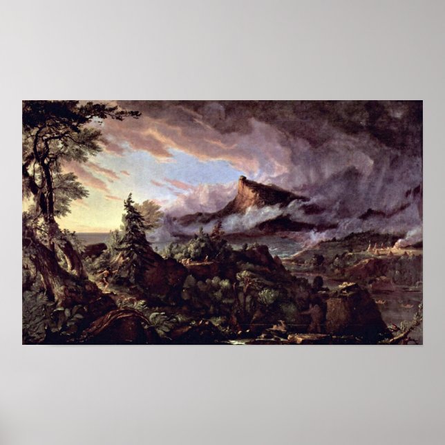 Póster Ruta del imperio: estado primitivo de Thomas Cole (Frente)