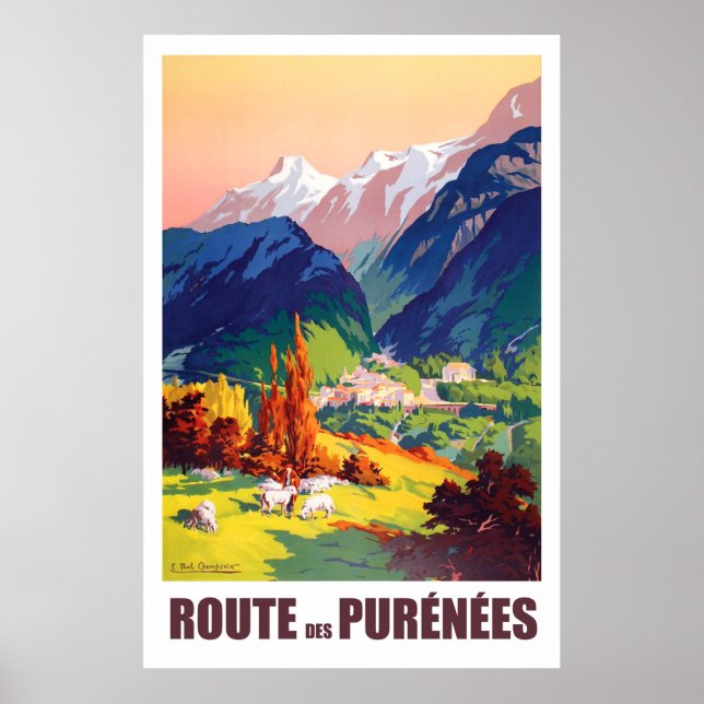 Póster Ruta en los Pirineos, Francia (Frente)