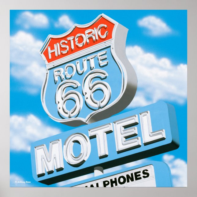Póster Ruta Histórica 66 Motel Poster (Frente)