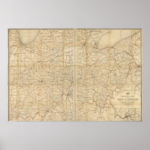 Póster Ruta postal de Ohio