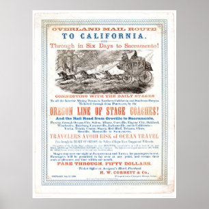 Póster Ruta terrestre del correo a CA (1257A) -