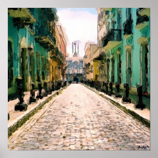 Póster Ruta Turquesa - Dibujo acuarela firmado (Frente)