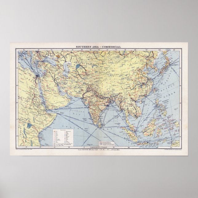 Póster Rutas comerciales | Asia meridional (Frente)
