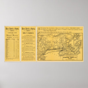 Póster Rutas internacionales de buques de vapor, Nueva Es