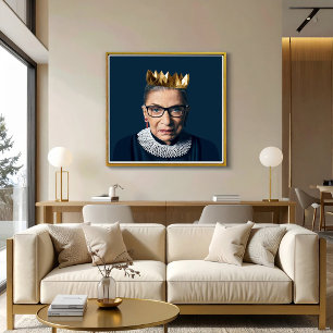 Póster Ruth Bader Ginsburg con Corona de Oro  