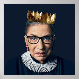 Póster Ruth Bader Ginsburg con corona de oro