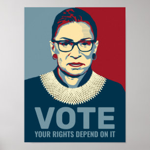 Póster Ruth Bader Ginsburg Modern Pop-Art Vote Poster